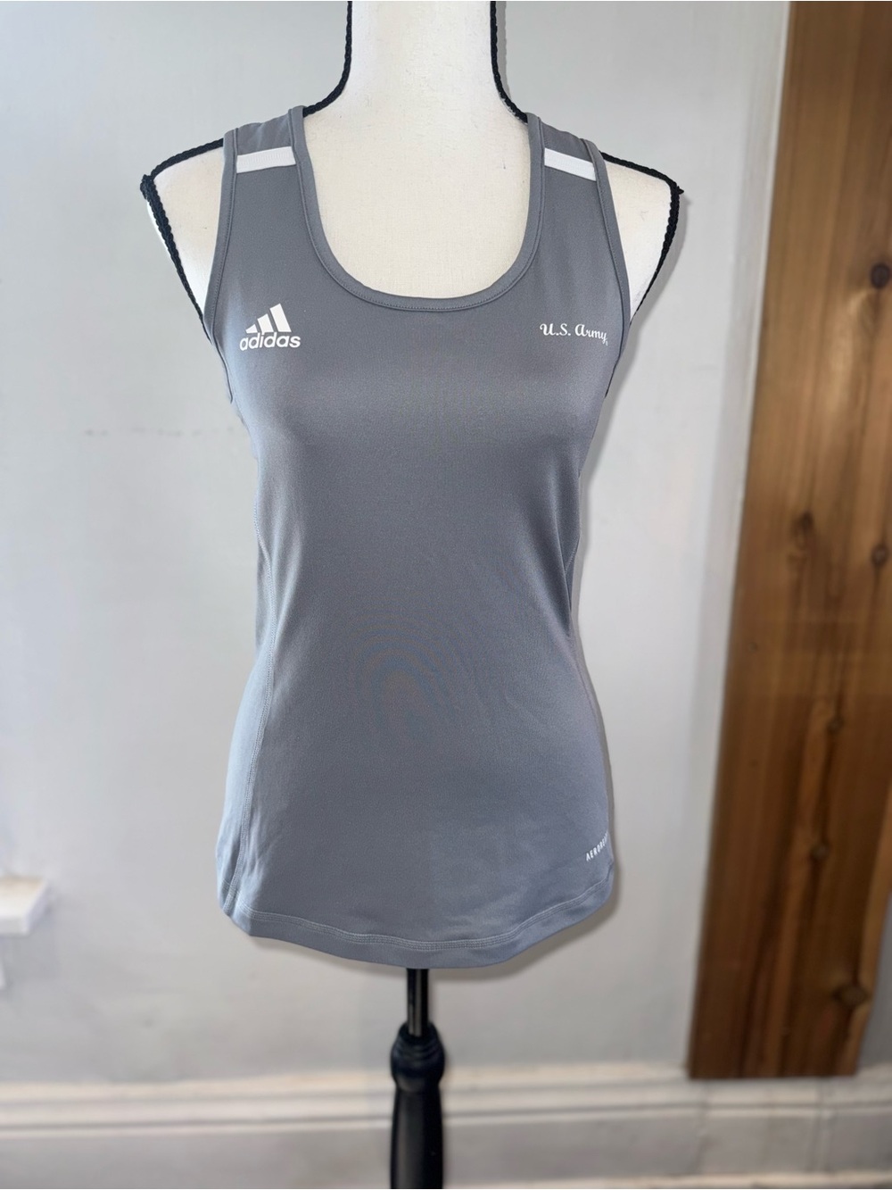 adidas Gray Performance Tank with U.S. Army Logo